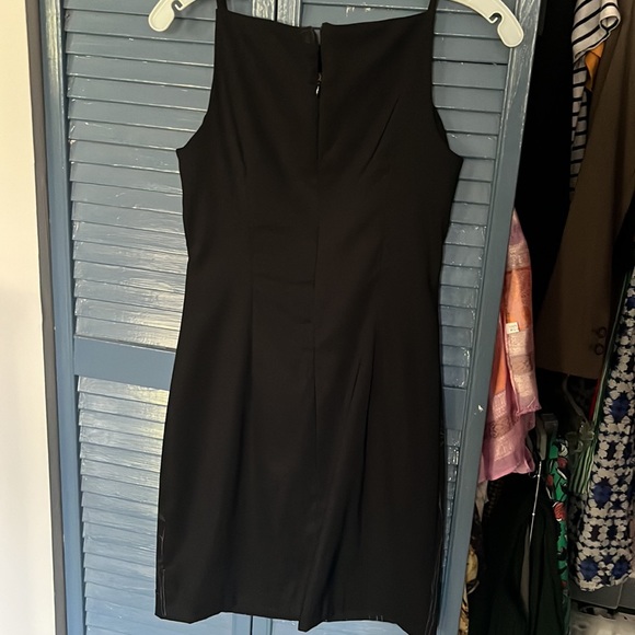 Black formal dress with beaded flower pattern on bottom of skirt - Picture 4 of 4